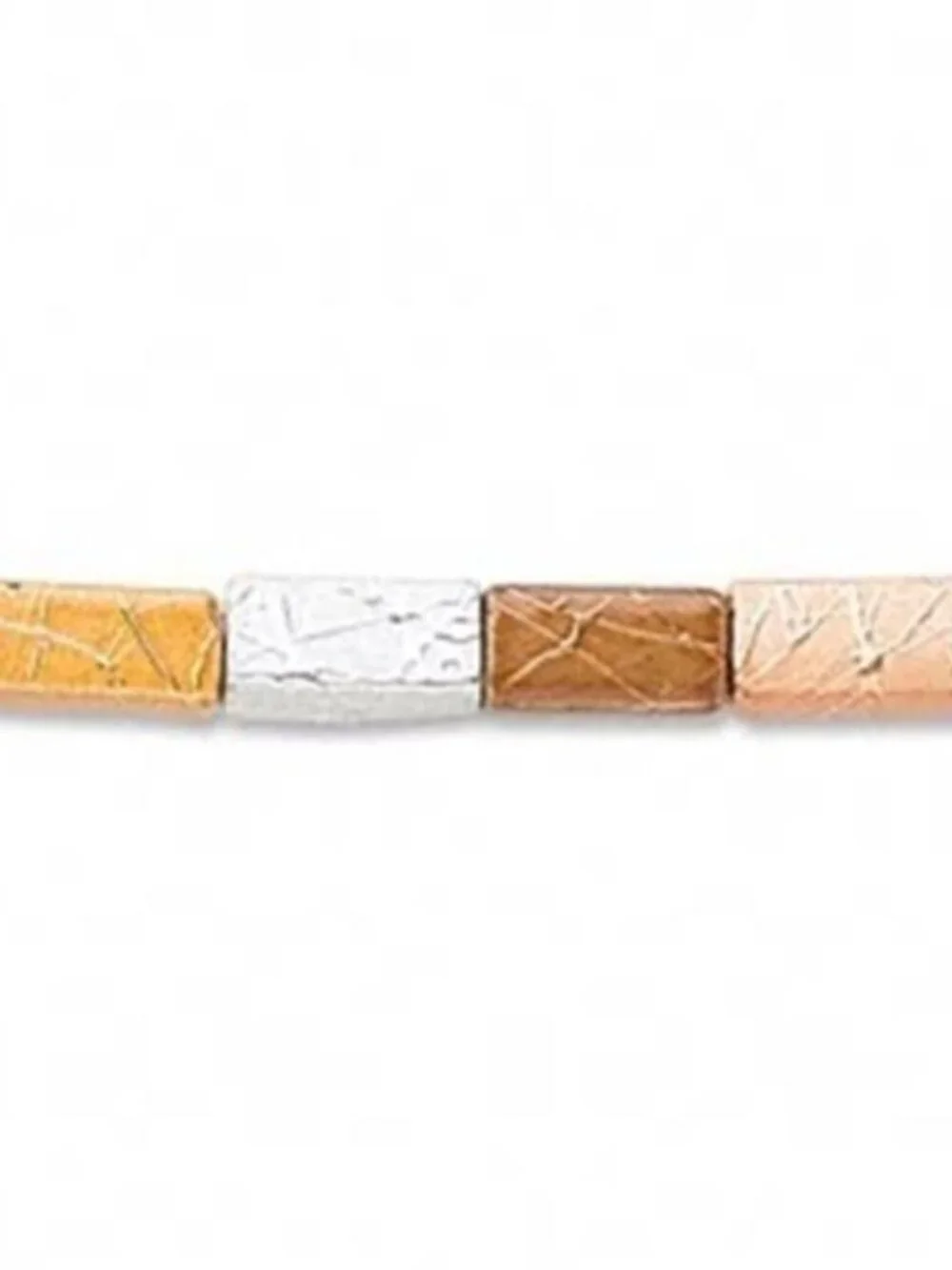 Metallic Bronze Silver Copper Gold Drizzle 8x4mm Rectangle Glass Beads 10 pcs